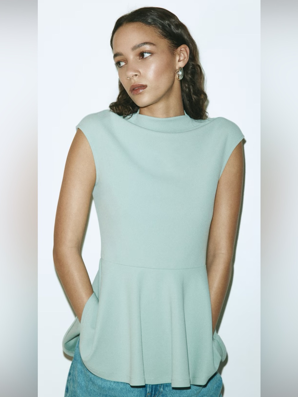 Sleeveless Dusty Turquoise Top